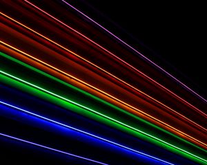 Preview wallpaper stripes, rainbow, neon, dark