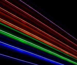 Preview wallpaper stripes, rainbow, neon, dark