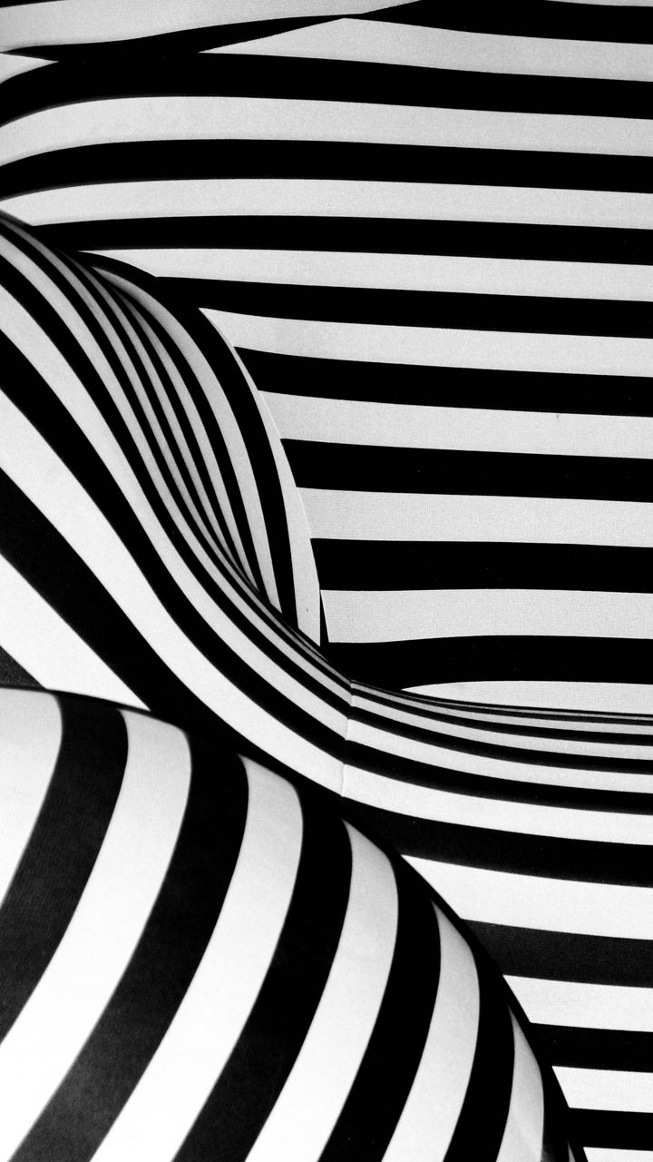 720x1280 Wallpaper stripes, shapes, bw, abstract