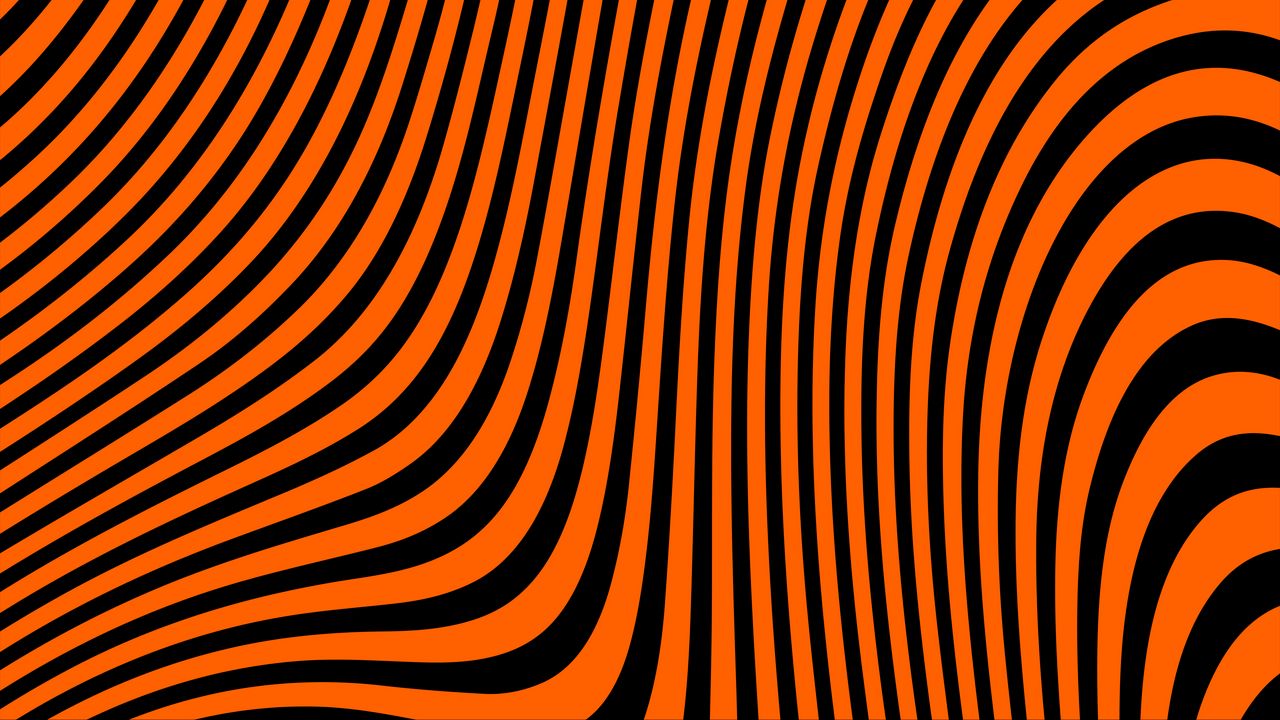 Wallpaper stripes, waves, bends, abstraction, orange