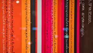 Preview wallpaper stripes, words, text, inscription, colorful