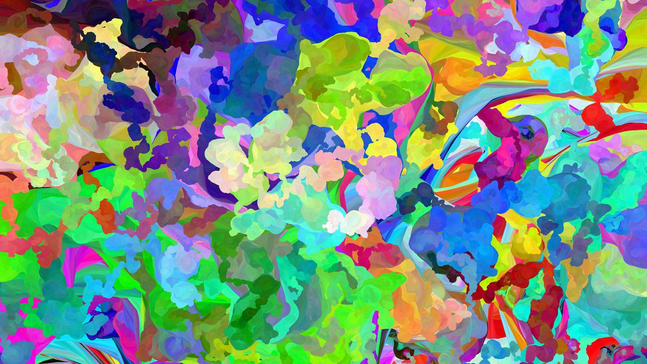 Wallpaper strokes, paint, mixing, spots abstraction, colorful, bright