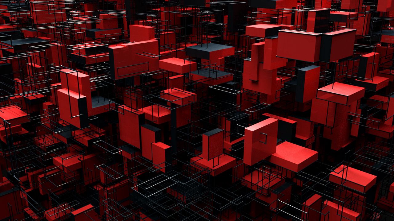 Wallpaper structure, 3d, construction, red, black