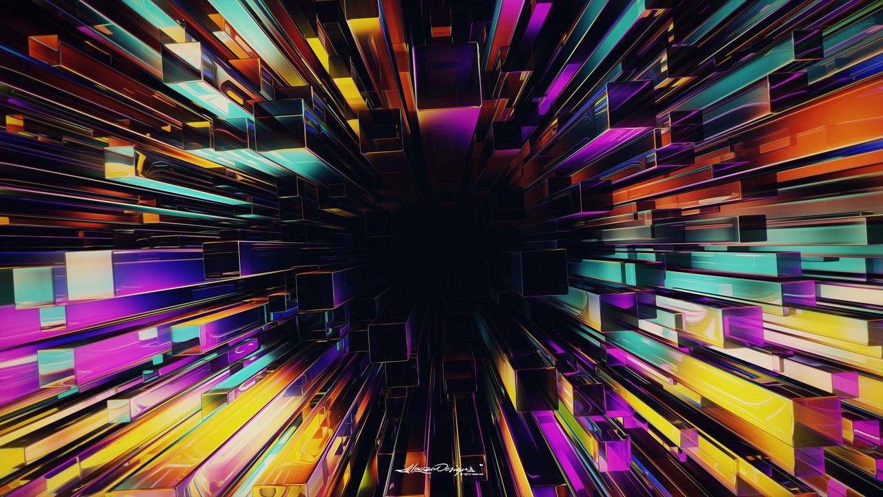 Wallpaper structure, 3d, multicolored, abstraction