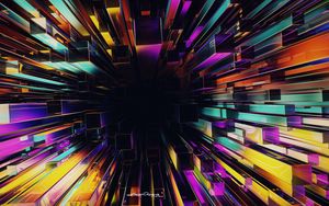 Preview wallpaper structure, 3d, multicolored, abstraction