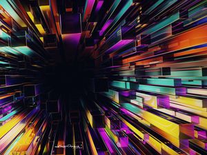 Preview wallpaper structure, 3d, multicolored, abstraction