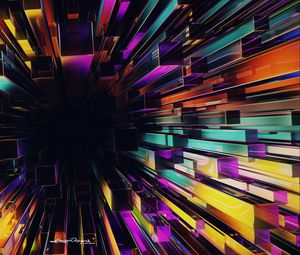 Preview wallpaper structure, 3d, multicolored, abstraction