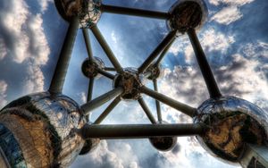 Preview wallpaper structure, ball, shape, sky, clouds