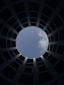 Preview wallpaper structure, building, circle, sky, bottom view