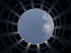 Preview wallpaper structure, building, circle, sky, bottom view