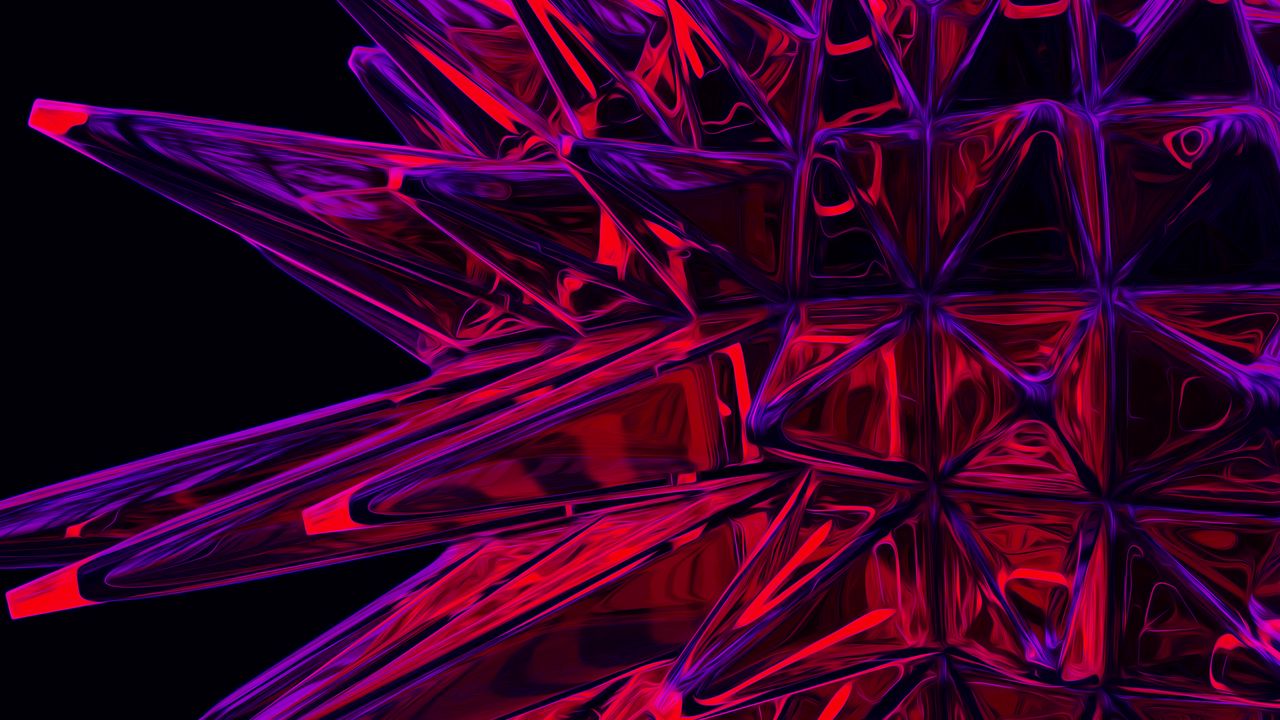 Wallpaper structure, crystal, spiny, sharp, red, purple