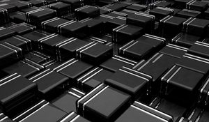 Preview wallpaper structure, cubes, 3d, black, lines