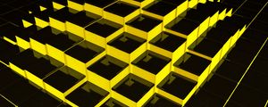 Preview wallpaper structure, cubes, 3d, yellow, black