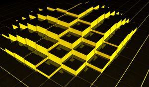 Preview wallpaper structure, cubes, 3d, yellow, black