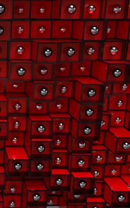 Preview wallpaper structure, cubes, red, 3d