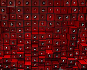 Preview wallpaper structure, cubes, red, 3d