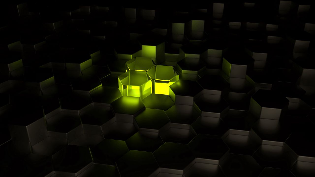 Wallpaper structure, hexagons, 3d, glow