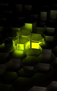 Preview wallpaper structure, hexagons, 3d, glow