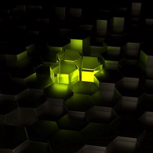 Preview wallpaper structure, hexagons, 3d, glow