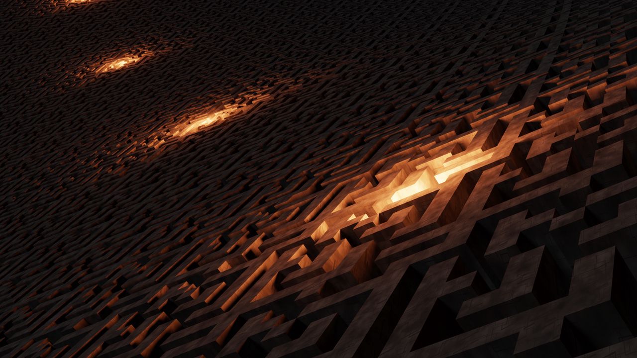 Wallpaper Structure Maze Tangled 3d Glow Hd Picture Image