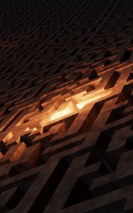 Preview wallpaper structure, maze, tangled, 3d, glow
