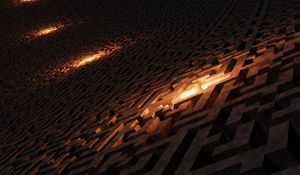Preview wallpaper structure, maze, tangled, 3d, glow
