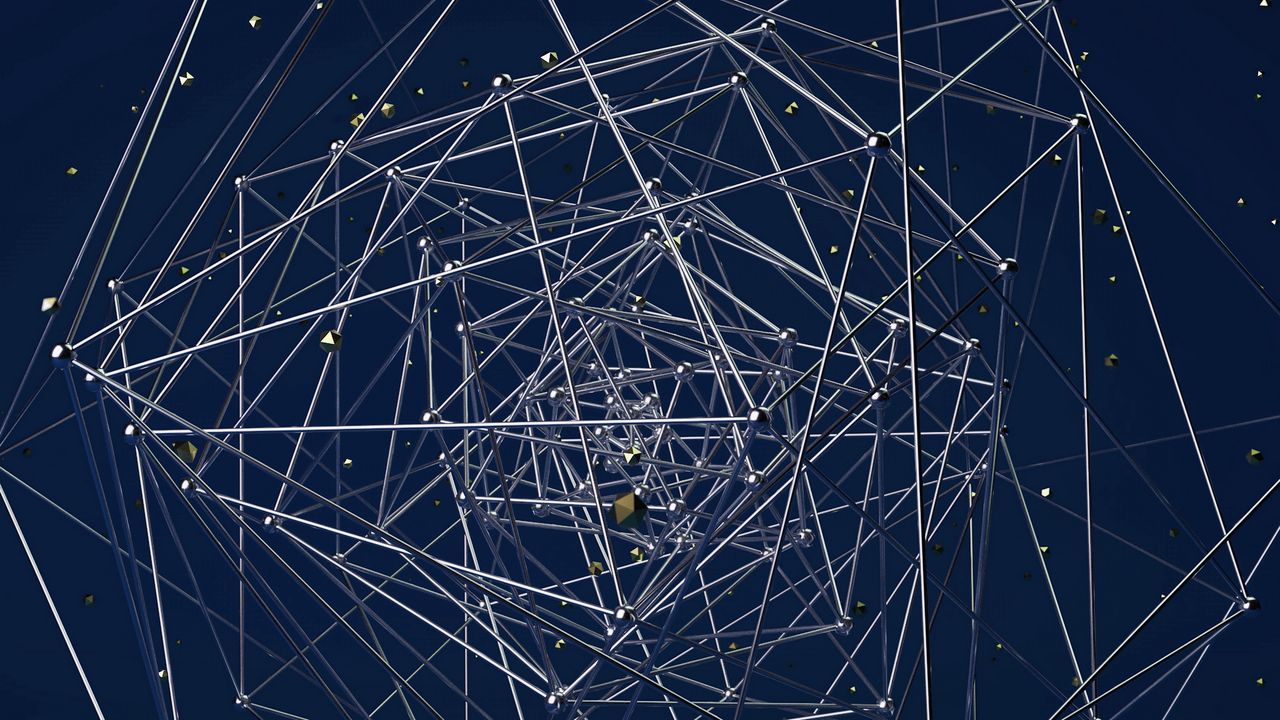 Wallpaper structure, tangled, 3d, compound, intersection