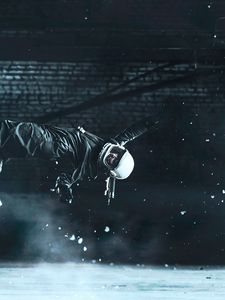 Preview wallpaper stuntman, fall, trick, jump, levitate, space suit