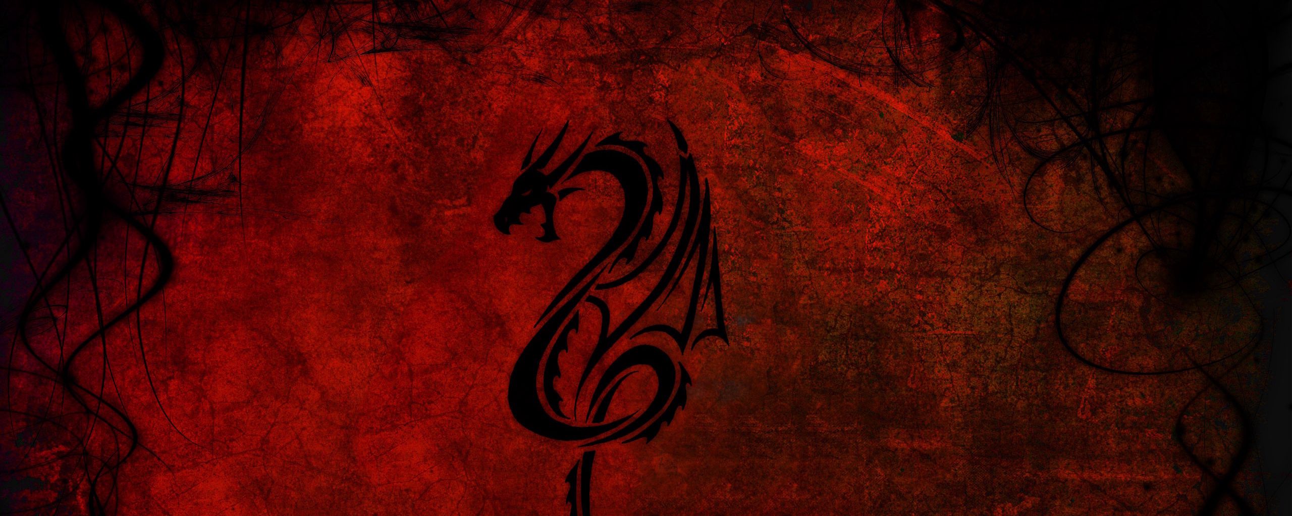 2560x1024 Wallpaper style, abstract, dragon