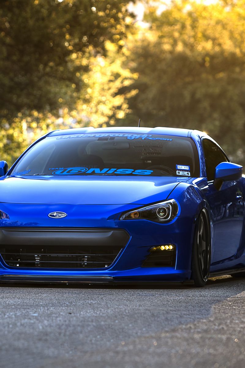 Download Wallpaper 800x10 Subaru Brz Blue Front Sports Car Coupe Iphone 4s 4 For Parallax Hd Background