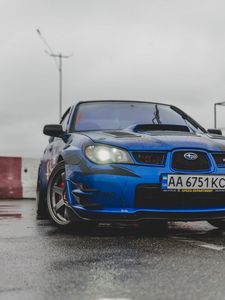 Preview wallpaper subaru, car, blue, tuning