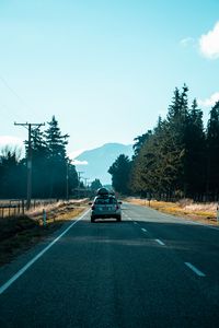 Preview wallpaper subaru, car, road, travel, trees