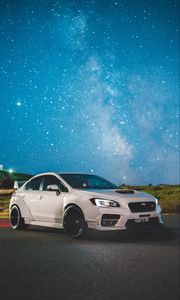 Preview wallpaper subaru, car, side view, spoiler, white