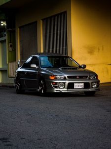 Preview wallpaper subaru impreza rs, subaru, car, gray, side view