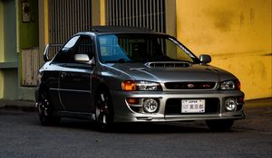 Preview wallpaper subaru impreza rs, subaru, car, gray, side view