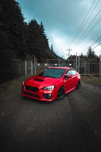 Preview wallpaper subaru impreza, subaru, car, red