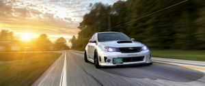 Preview wallpaper subaru impreza wrx, traffic, auto, road