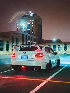 Preview wallpaper subaru sti, subaru, car, rear view, spoiler