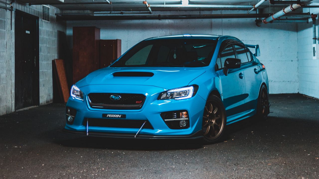 Wallpaper subaru wrx, subaru, car, sports car, front view, blue