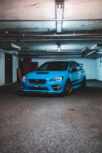 Preview wallpaper subaru wrx, subaru, car, sports car, front view, blue