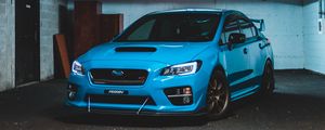 Preview wallpaper subaru wrx, subaru, car, sports car, front view, blue