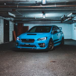 Preview wallpaper subaru wrx, subaru, car, sports car, front view, blue