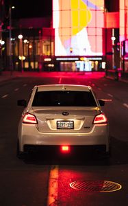 Preview wallpaper subaru wrx, subaru, car, white, night