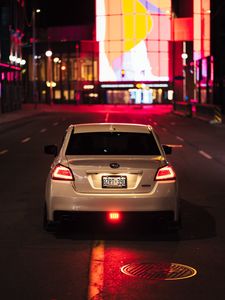 Preview wallpaper subaru wrx, subaru, car, white, night