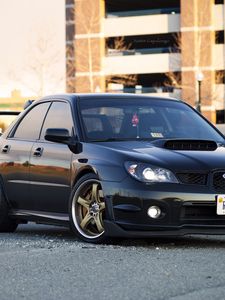 Preview wallpaper subaru wrx, subaru, car, black