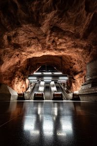 Preview wallpaper subway, escalator, dungeon, interior, stockholm