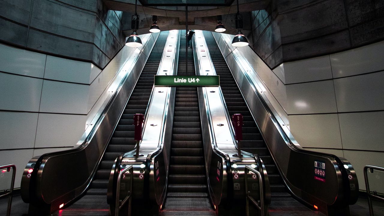 Wallpaper subway, escalators, stairs, rise