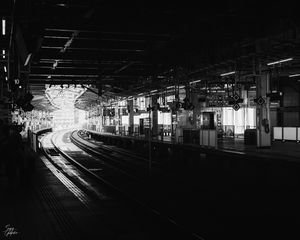 Preview wallpaper subway, railway, rails, black and white