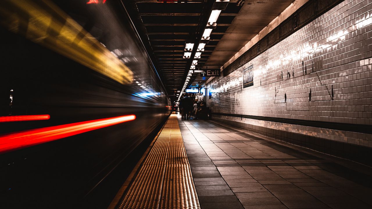 Wallpaper subway, station, underground, dark, light
