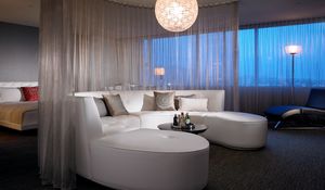 Preview wallpaper suite, room, white, sofa, leather, lamp, floor lamp, drinks, table